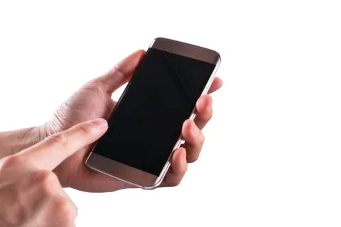 Touch a cell phone Stock Photos