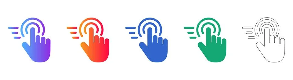 Touch Click Interaction Icons for User Interface イラスト素材