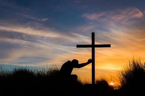 Touch The Cross Stock Photos