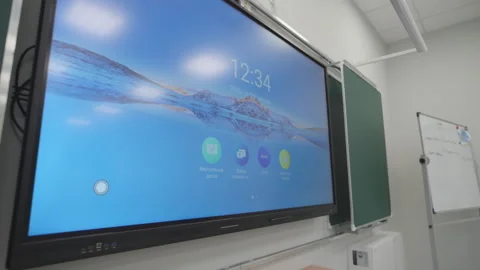 Touch display with integrated educational software Stock Footage 333211798