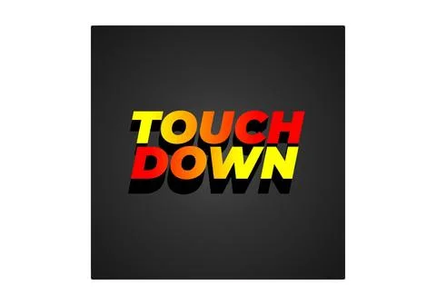 Touch down. Text effect in eye catching color with 3d look effect Stock Illustration