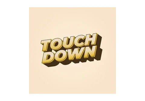 Touch down. Text effect in eye catching color with 3d look effect Stock Illustration