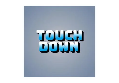 Touch down. Text effect in eye catching color with 3d look effect Stock Illustration