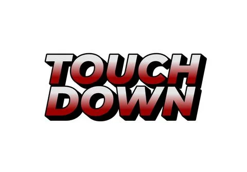 Touch down. Text effect in eye catching color with 3d look effect Ilustración de archivo