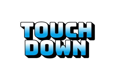 Touch down. Text effect in eye catching color with 3d look effect Stock Illustration