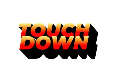 Touch down. Text effect in eye catching color with 3d look effect Stock Illustration