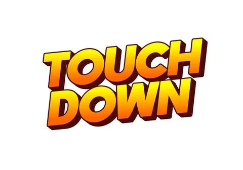 Touch down. Text effect in eye catching color with 3d look effect Ilustración de archivo