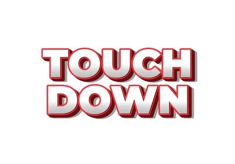 Touch down. Text effect in eye catching color with 3d look effect Ilustración de archivo