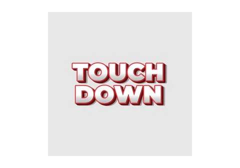 Touch down. Text effect in eye catching color with 3d look effect Stock Illustration