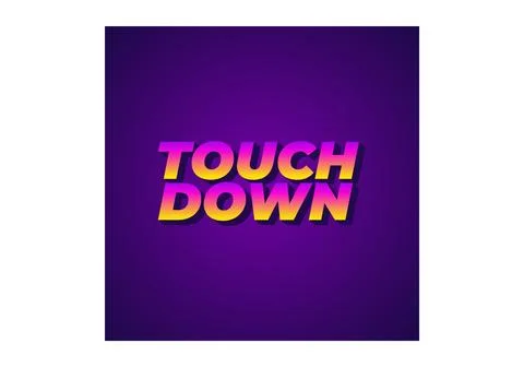 Touch down. Text effect in eye catching color with 3d look effect Ilustración de archivo