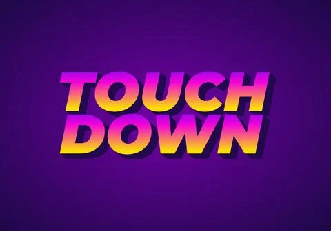 Touch down. Text effect in eye catching color with 3d look effect Ilustración de archivo