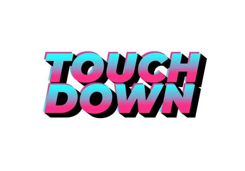 Touch down. Text effect in eye catching color with 3d look effect イラスト素材