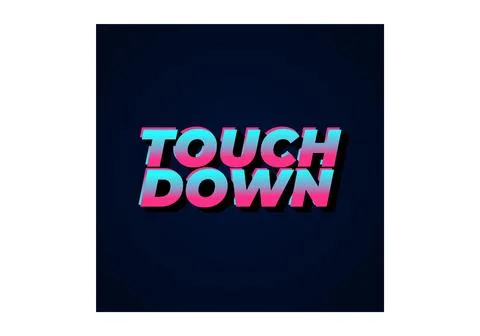 Touch down. Text effect in eye catching color with 3d look effect Ilustración de archivo