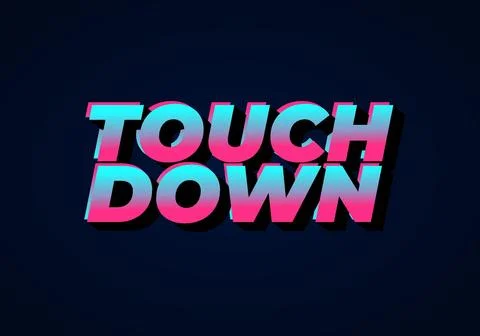 Touch down. Text effect in eye catching color with 3d look effect Ilustración de archivo