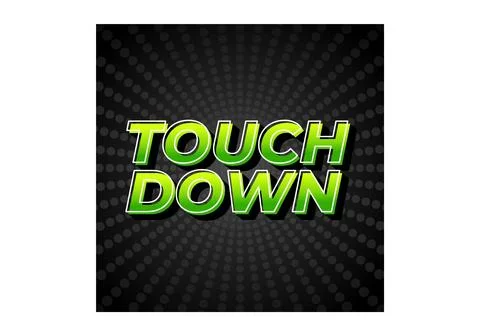 Touch down. Text effect in eye catching color with 3d look effect Ilustración de archivo