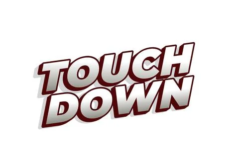 Touch down. Text effect in eye catching color with 3d look effect Ilustración de archivo