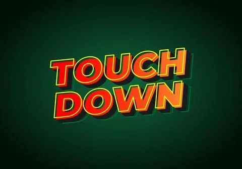 Touch down. Text effect in eye catching color with 3d look effect Stock Illustration
