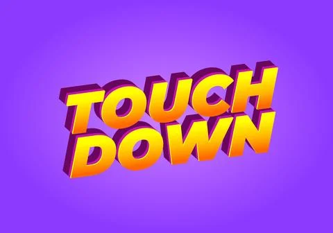 Touch down. Text effect in eye catching color with 3d look effect Ilustración de archivo