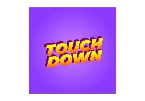 Touch down. Text effect in eye catching color with 3d look effect Stock Illustration