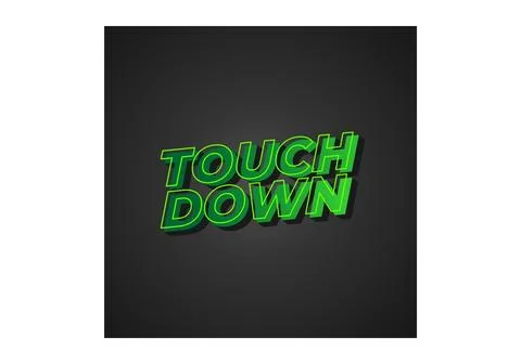 Touch down. Text effect in eye catching color with 3d look effect Ilustración de archivo