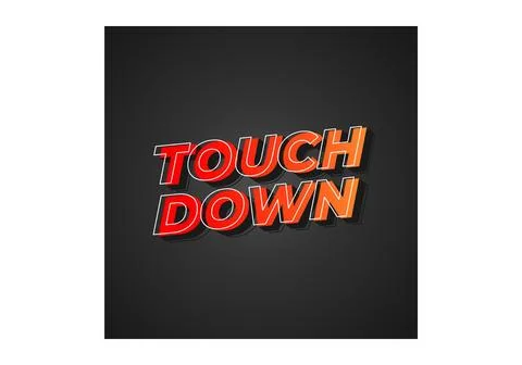 Touch down. Text effect in eye catching color with 3d look effect Stock Illustration