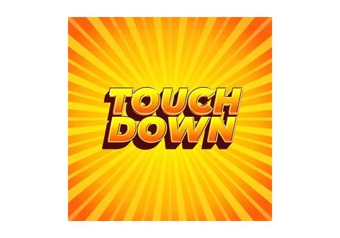 Touch down. Text effect in eye catching color with 3d look effect Ilustración de archivo