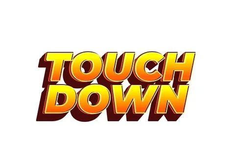 Touch down. Text effect in eye catching color with 3d look effect Ilustración de archivo