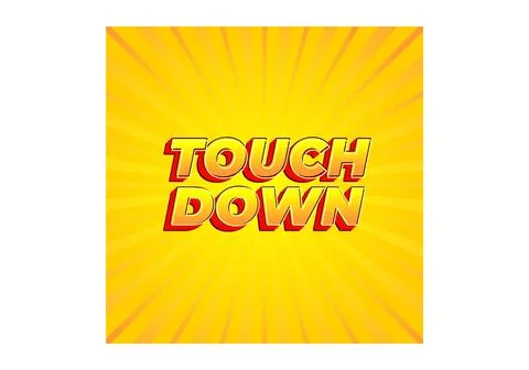 Touch down. Text effect in eye catching color with 3d look effect Ilustración de archivo
