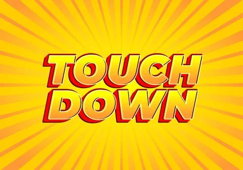 Touch down. Text effect in eye catching color with 3d look effect Ilustración de archivo