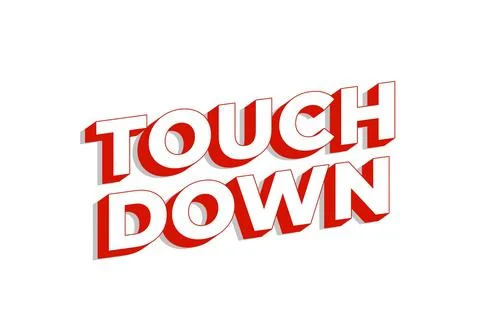 Touch down. Text effect in eye catching color with 3d look effect Stock Illustration