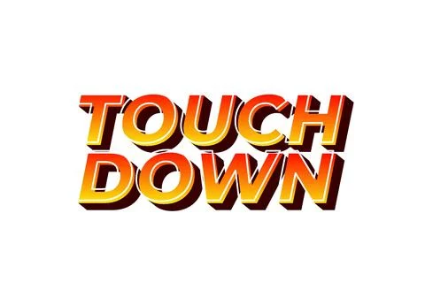 Touch down. Text effect in eye catching color with 3d look effect Stock Illustration
