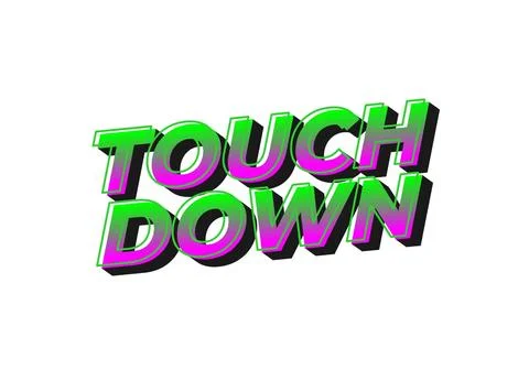 Touch down. Text effect in eye catching color with 3d look effect Stock Illustration