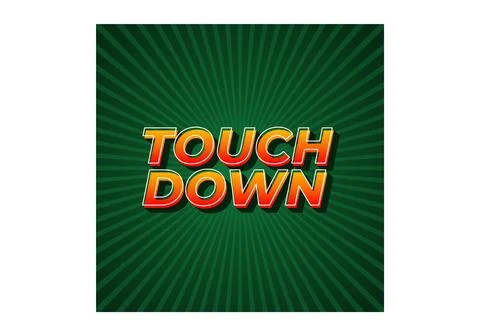 Touch down. Text effect in eye catching color with 3d look effect Ilustración de archivo