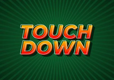 Touch down. Text effect in eye catching color with 3d look effect Stock Illustration