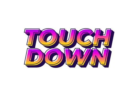 Touch down. Text effect in eye catching color with 3d look effect Stock Illustration
