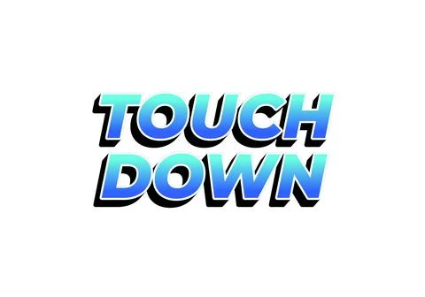 Touch down. Text effect in eye catching color with 3d look effect Ilustración de archivo