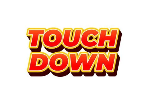 Touch down. Text effect in eye catching color with 3d look effect Ilustración de archivo