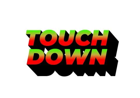 Touch down. Text effect in eye catching color with 3d look effect Stock Illustration