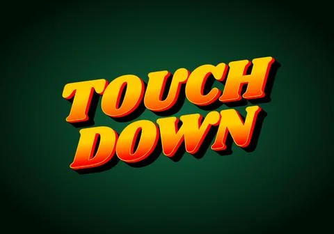 Touch down. Text effect in eye catching color with 3d look effect Stock Illustration
