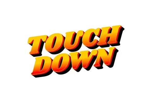 Touch down. Text effect in eye catching color with 3d look effect Stock Illustration