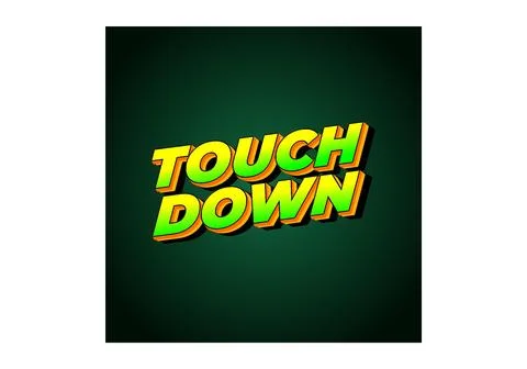 Touch down. Text effect in eye catching color with 3d look effect Ilustración de archivo