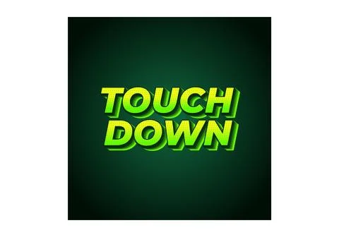 Touch down. Text effect in eye catching color with 3d look effect Stock Illustration