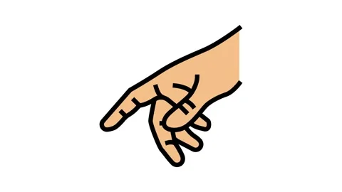 Touch with finger color icon animation Stock Footage 224966479
