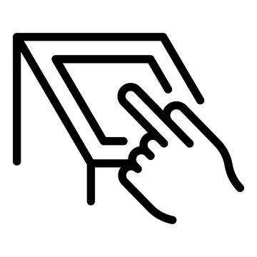 Touch finger icon outline vector. Digital screen Stock Illustration
