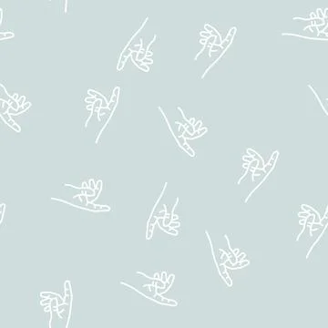 Touch with finger line seamless pattern 库存插图