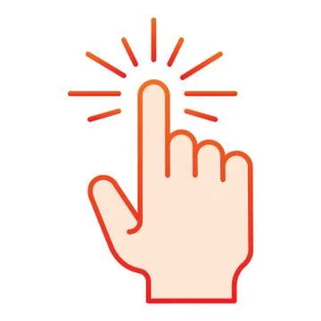 Touch flat icon. Cursor vector illustration isolated on white. Tap gesture Ilustración de archivo