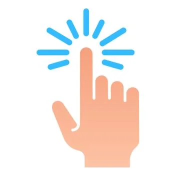 Touch flat icon. Cursor vector illustration isolated on white. Tap gesture Stockillustratie