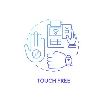 Touch free blue gradient concept icon Stock-Illustration