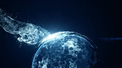 Touch the future and technology network, Science and technology background, D Stock Footage 150409537