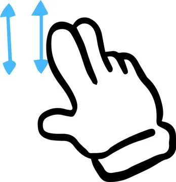 Touch gesture set drawn with a pen Stock Illustration